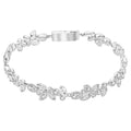 Diapason bracelet, White, Rhodium plated