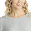 Gabriella Pearl Pierced Earrings White, Rhodium plated - Brilliant Co