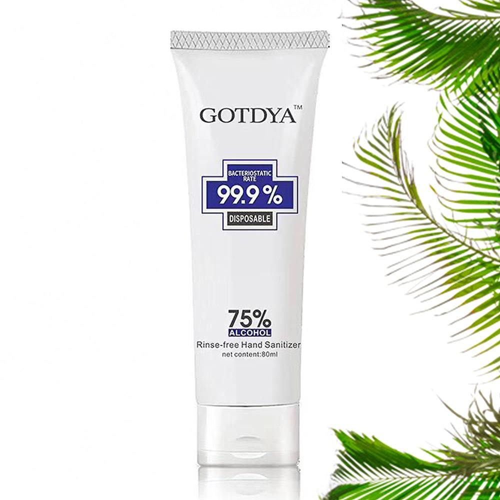 GOTDYA Hand Sanitiser GOTDYA 80ml 75% Alcohol Antibacterial Hand Sanitiser Gel Kills 99.9% Germs Rinse-Free Travel Pack