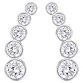 Harley Pierced Earrings White, Rhodium plated - Brilliant Co
