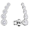 Harley Pierced Earrings White, Rhodium plated - Brilliant Co
