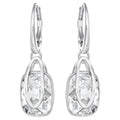Holding Pierced Earrings White, Rhodium plated - Brilliant Co