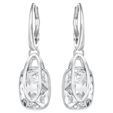 Holding Pierced Earrings White, Rhodium plated - Brilliant Co
