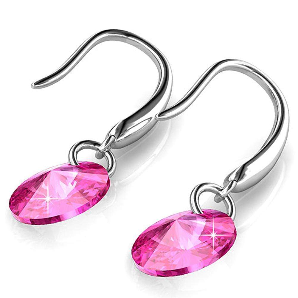 Timeless Crystal Drop Earrings Pink Embellished with Swarovski  crystals