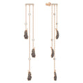 Naughty Chandelier pierced earrings, Black, Rose-gold tone plated - Brilliant Co
