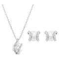 Nude set, White, Rhodium plated - Brilliant Co