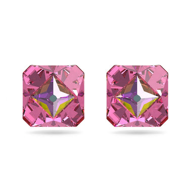 Ortyx stud earrings-Pyramid cut, Pink, Gold-tone plated