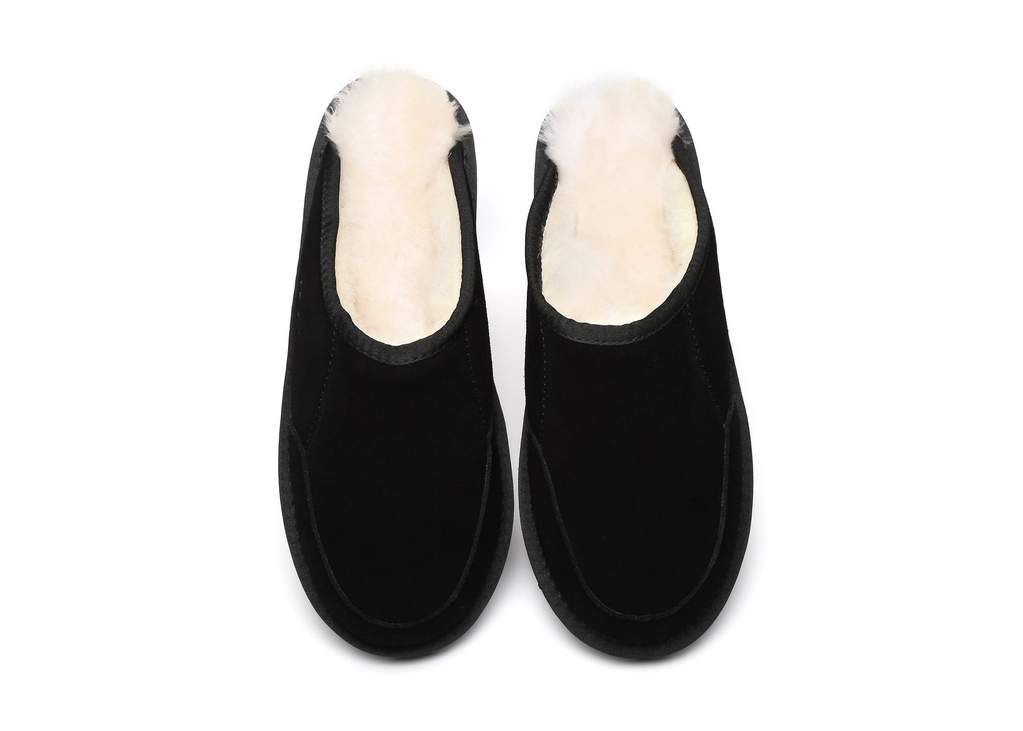 UGG Footwear Black / AU Mens 6 / EUR39 / 24 cm UGG Slippers,Australian Genuine Sheepskin,Mens Bred Scuffs#15563