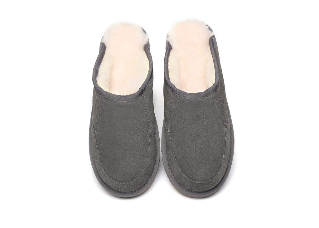 UGG Footwear Grey / AU Mens 6 / EUR39 / 24 cm UGG Slippers,Australian Genuine Sheepskin,Mens Bred Scuffs#15563