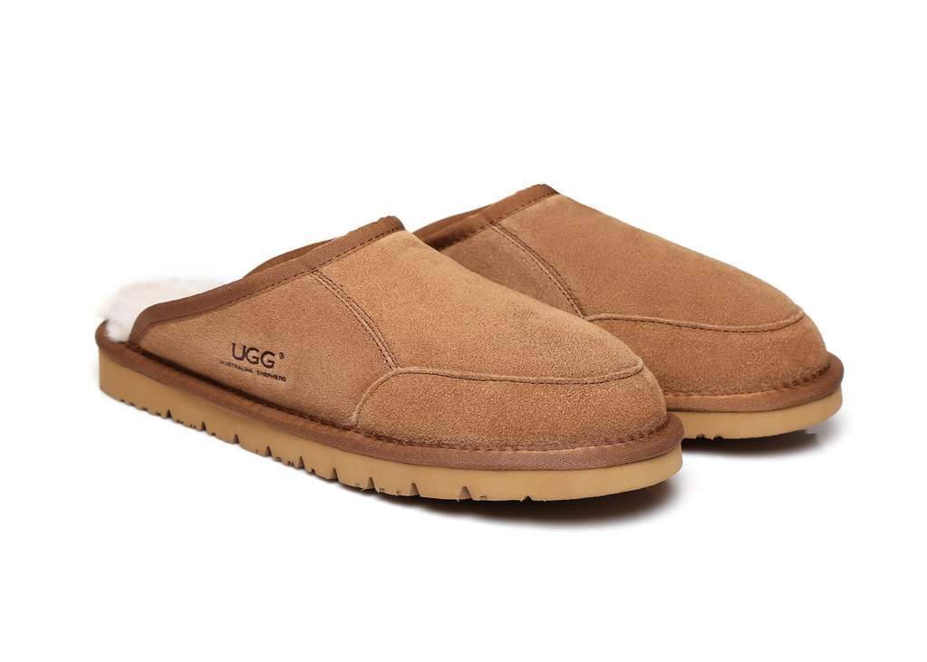 UGG Footwear UGG Slippers,Australian Genuine Sheepskin,Mens Bred Scuffs#15563